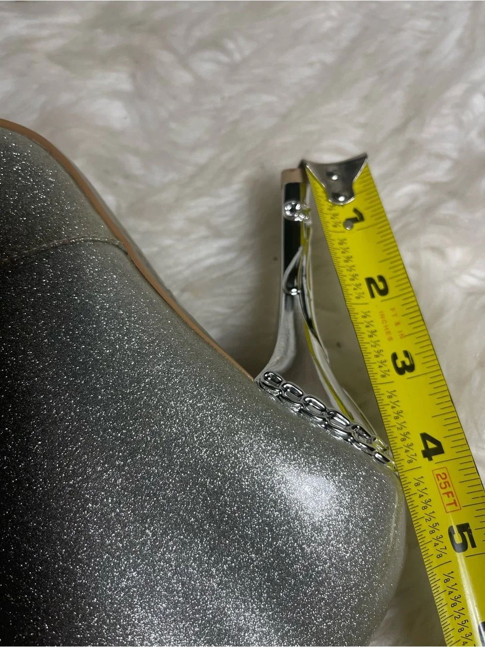 Baby Phat Silver Glitter Pointed Ankle Booties - Picture 7 of 10